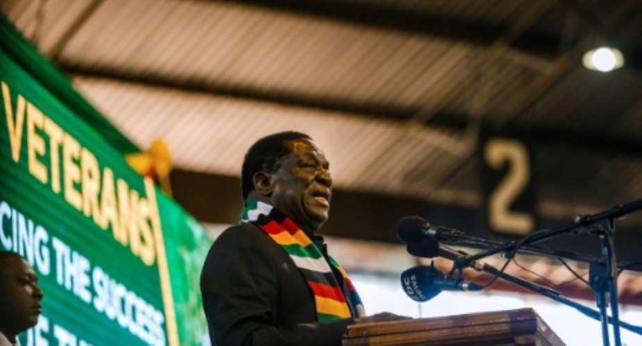 The Zimbabwe Electoral Commission published a provisional list of approved candidates that include President Emmerson Mnangagwa, pictured in May 2018.  By Jekesai NJIKIZANA AFPFile