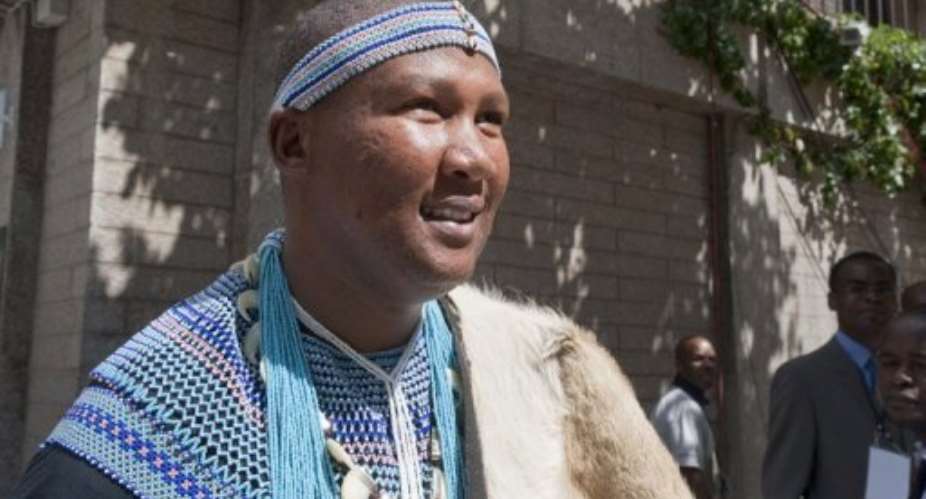 Mandla Mandela arrives at parliament in Cape Town for an event on February 10, 2011.  By Rodger Bosch (AFP/File)