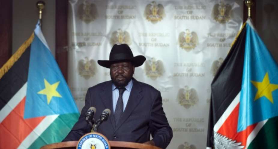 Salva Kiir, president of South Sudan, one of the two biggest fallers among African countries in a 2015 governance index.  By Charles Atiki Lomodong AFPFile