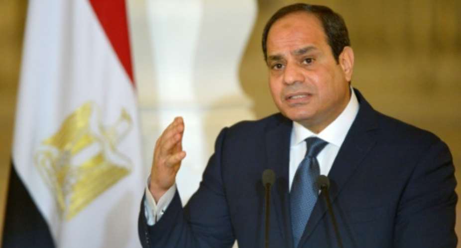 This file photo shows Egyptian President Abdel Fattah al-Sisi, who has officially submitted his candidacy for presidential polls due in March.  By KHALED DESOUKI AFPFile