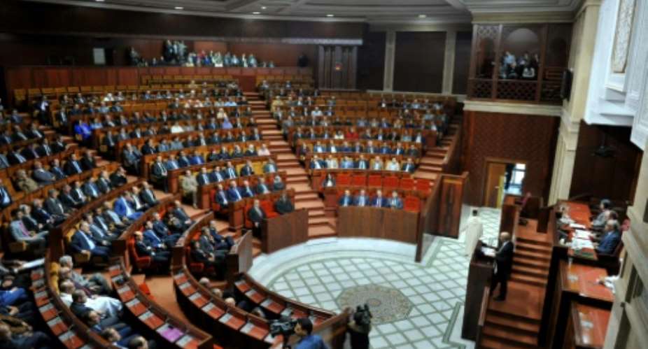 This image shows a general inside view during a session at the Moroccan parliament, where a new speaker was elected on January 16, 2017 in absence of a new government.  By  AFPFile