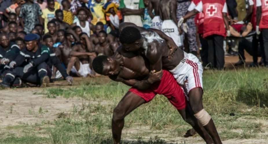 Thousands of ethnic Kabye men aged 18 to 20 take part in the ancestral rite of passage in the west African nations Kara region every year.  By Alphonse ADZAMAVI (AFP)
