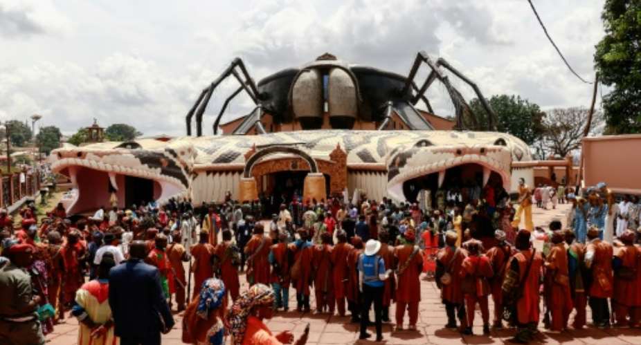 Thousands of people gathered in Foumban to celebrate the opening of the museum.  By Daniel Beloumou Olomo AFP