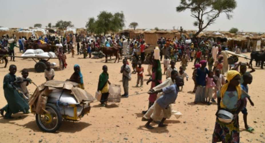 Thousands of people have been displaced in Niger, like the ones pictured in June 2016.  By ISSOUF SANOGO AFPFile