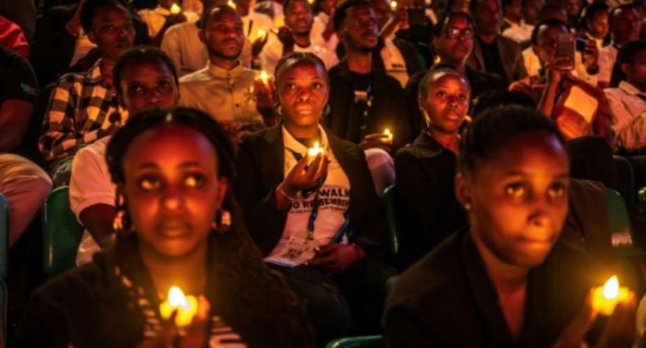 Thousands of Rwandans congregated to honour victims of the 1994 genocide.  By LUIS TATO AFP