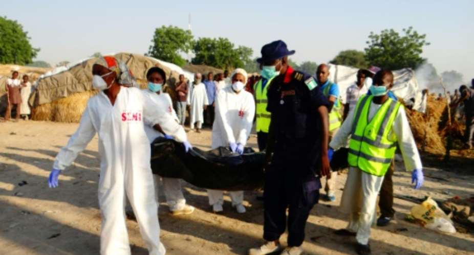 Three female suicide bombers struck in Maiduguri, northeast Nigeria, on October 22, killing 13 people.  By STRINGER AFPFile
