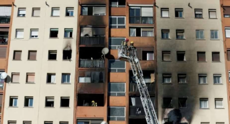Three people died in a fire in an appartment block in northeastern Spain on Saturday.  By Pau Barrena (AFP)