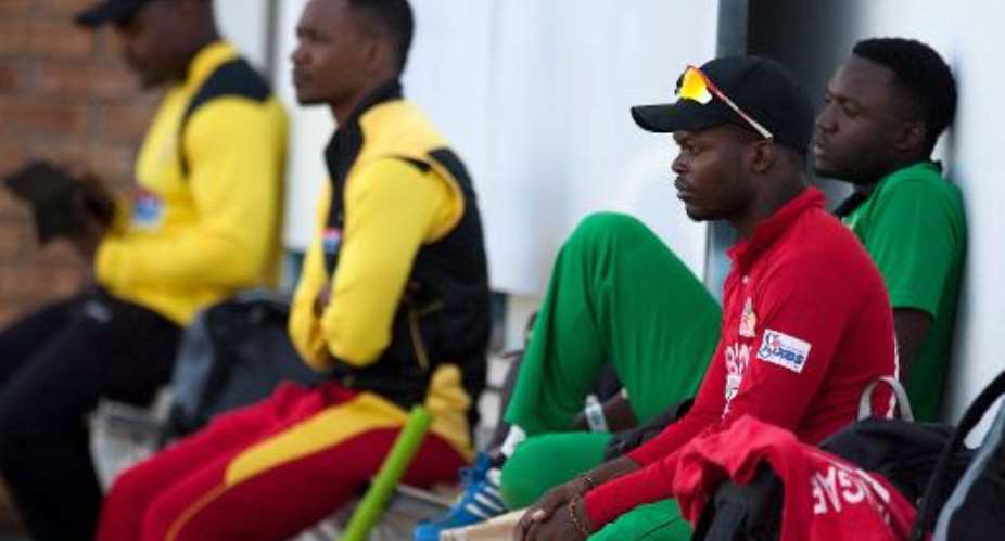 Zimbabwe players pictured during a training session at Harare Sports Club on May 15, 2015.  By Jekesai Njikizana AFP