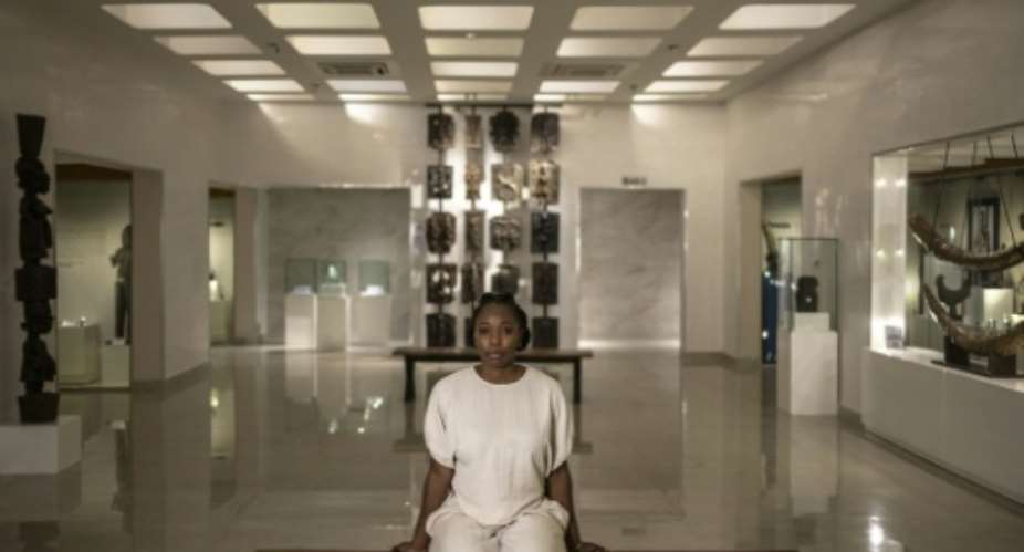 Tinuke Odunfa, the interior designer of the gallery, aimed to modernise the space and present Nigerian history in an an immersive environment.  By OLYMPIA DE MAISMONT (AFP)