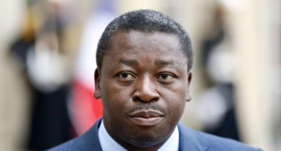 Togolese President Faure Gnassingbe at the Elysee Palace in Paris, France, on November 15, 2013.  By Patrick Kovarik AFPFile