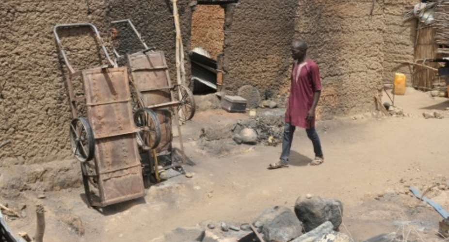 Torched homes in Zeleved, northern Cameroon -- the work of Boko Haram jihadists from Nigeria.  By Reinnier KAZE AFP