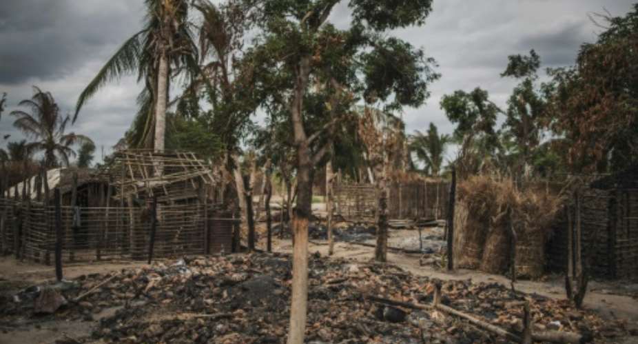 Torched: The village of Aldeia da Paz after it was attacked by jihadists in August 2019.  By MARCO LONGARI AFPFile