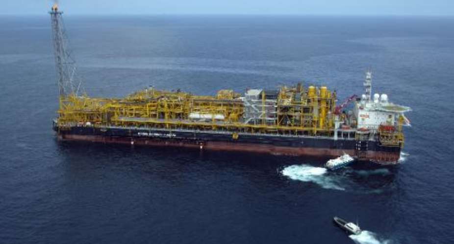 Total's Girassol oil platform on block 17 off Angola on October 16, 2003.  By Martin Bureau AFP