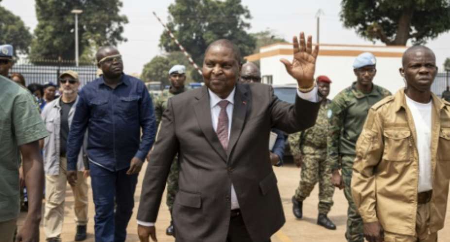 Touadera is accused of wishing to cling on by running for a third term -- made possible by a 2023 constitutional change.  By PATRICK MEINHARDT (AFP/File)