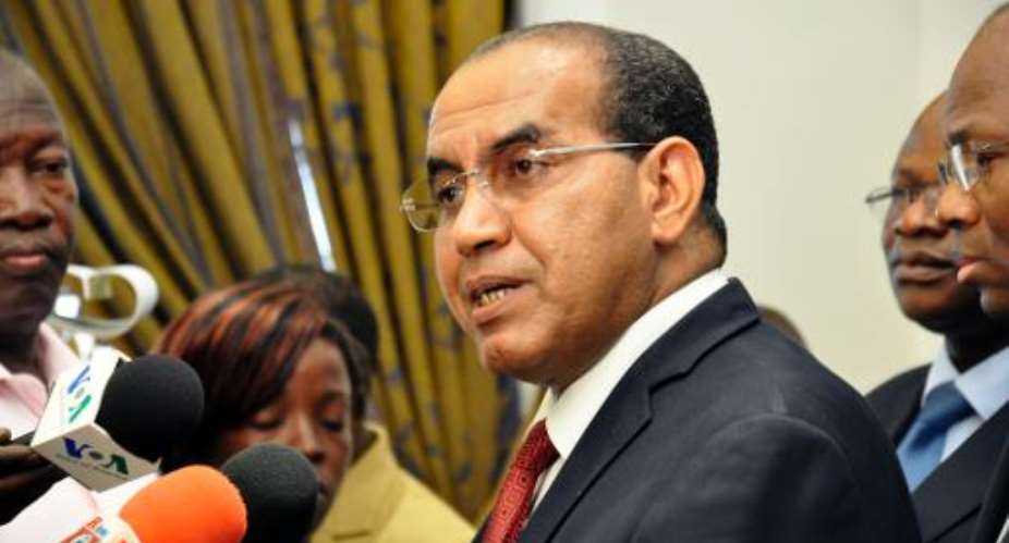 Ibrahim Ag Mohamed Assaleh, in charge of the National Movement for the Liberation of Azawads external relations, answers question on October 7, 2012.  By Ahmed Ouoba (AFP/File)
