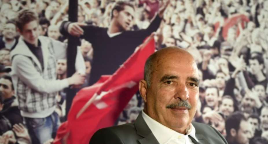 President of the Tunisian Human Rights League, Abdessattar Ben Moussa, in Tunis on October 9, 2015 after he was awarded the 2015 Nobel Peace Prize with other members of Tunisian National Dialogue Quartet.  By Fethi Belaid (AFP)