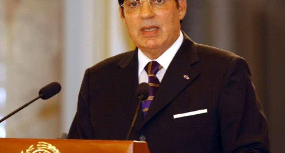 Former Tunisian President Zine El-Abidine Ben Ali in 2003.  By Fethi Belaid AFPFile