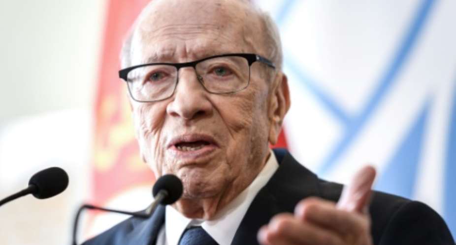 Tunisian President Beji Caid Essebsi, 92, has not yet said whether he will run for election again.  By Fabrice COFFRINI AFP