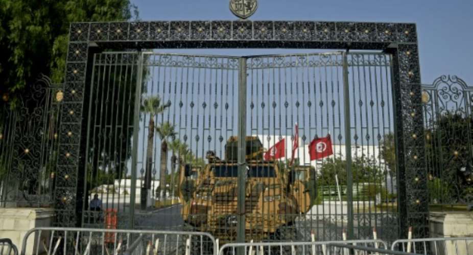 Tunisia's army barricaded the parliament building in the capital Tunis on July 26.  By Yassine MAHJOUB AFP
