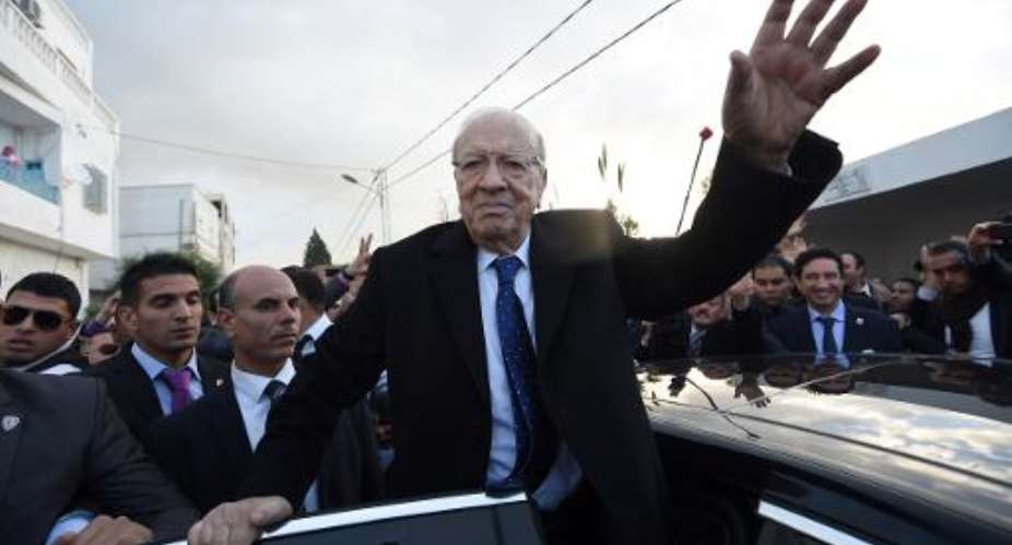Veteran politician Caid Beiji Essebsi, seen after casting his vote on December 21, 2014 in Tunis.  By Fethi Belaid AFPFile
