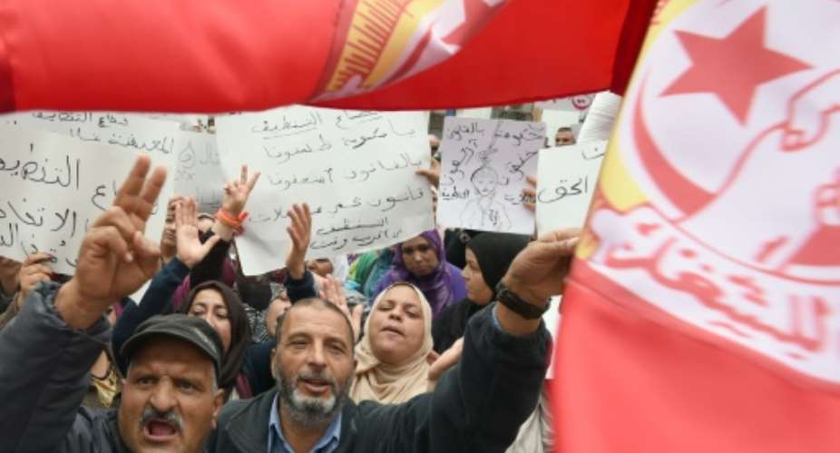 Tunisia's powerful UGTT labour union criticised the new government of Prime Minister Youssef Chahed, for failing to make good on a pledge to tackle corruption.  By Fethi Belaid AFPFile
