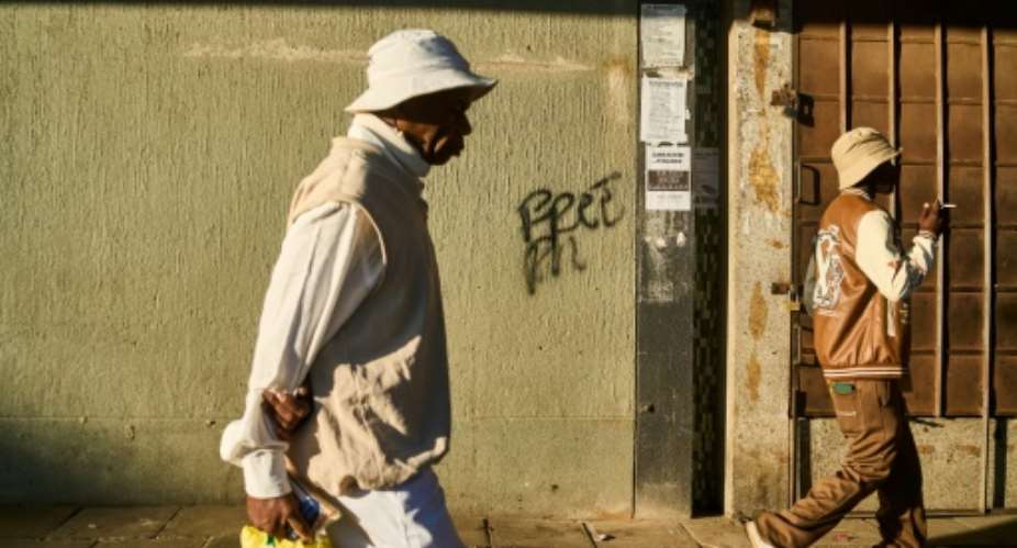 Turnout was low for demonstrations called by war veteran Blessed Geza last month but many businesses and offices shut for the day.  By Zinyange Auntony (AFP)