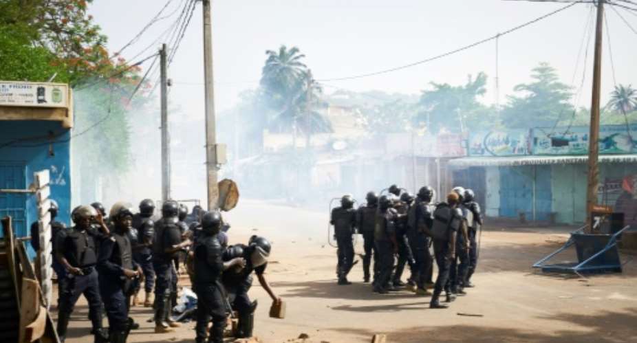 Twenty-five people were wounded in clashes with security forces during opposition protests in Mali's capital Bamako on June 3.  By Michele CATTANI AFP