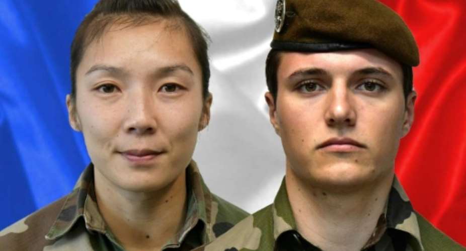 Two French soldiers, Sergeant Yvonne Huynh L and Brigadier Loic Risser, were killed by an improvised explosive device in northeastern Mali in January 2021.  By - AFP