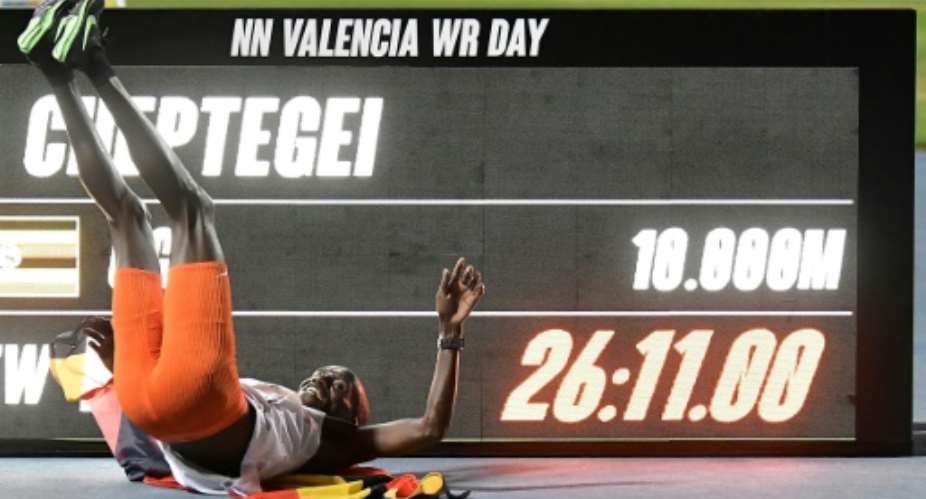 Uganda's Joshua Cheptegei beat the men's 10,000m world record previously set in 2005 by Kenenisa Bekele by an astonishing six seconds.  By JOSE JORDAN AFP