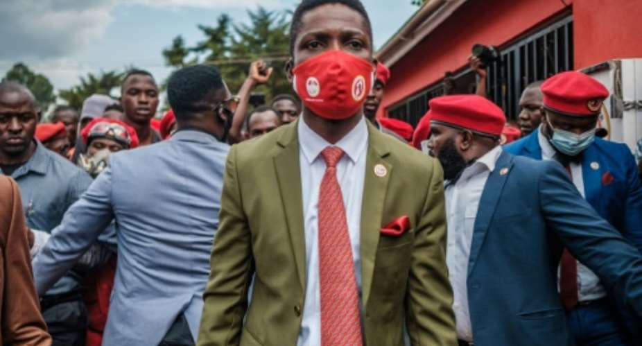 Uganda's MP pop star Bobi Wine has faced escalating police harassment since announcing his intention to challenge Museveni.  By SUMY SADURNI AFPFile