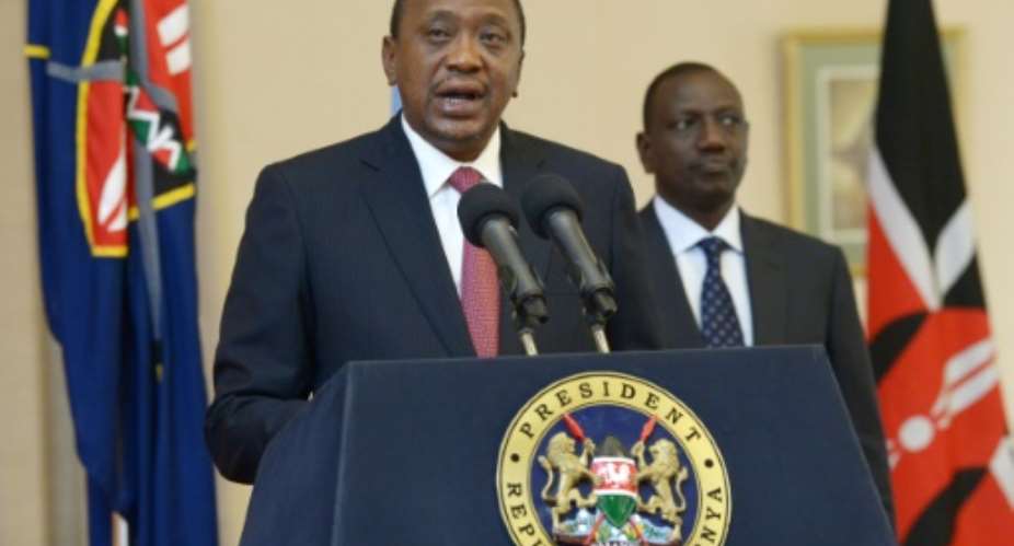 Uhuru Kenyatta's victory in Kenya's presidential election in August was annulled by the country's supreme court over widespread irregularities -- a new vote is scheduled for October 26.  By SIMON MAINA AFPFile