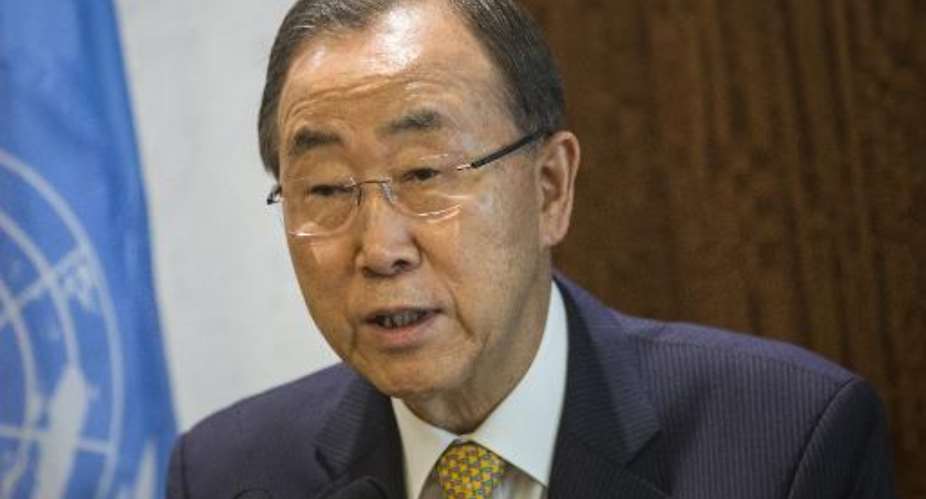 United Nations' Secretary General Ban Ki-moon, pictured during a press conference in New York, on September 5, 2014.  By Andrew Burton GettyAFPFile