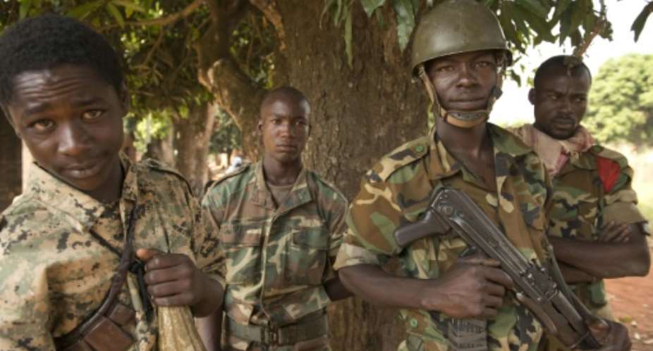 Soldiers from the Central African Republic army in Bangui in 2013 after the country descended into bloodshed following a coup that ousted longtime leader Francois Bozize.  By Miguel Medina AFPFile