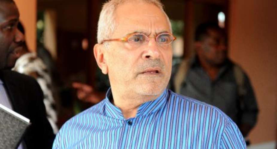 Jose Ramos-Horta, Nobel Peace laureate and special envoy of the UN secretary general to Guinea-Bissau, attends a press conference in Bissau on April 14, 2014.  By Seyllou AFPFile