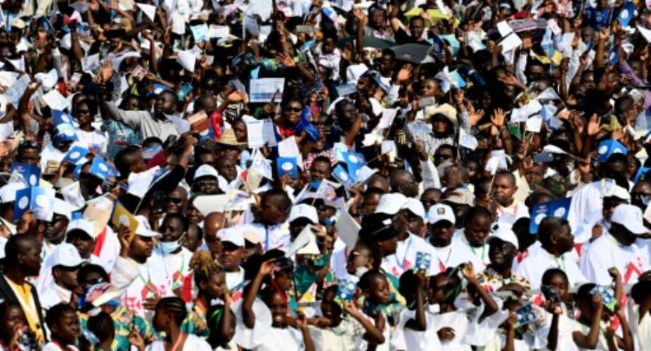 Up to a million Catholics attended a mass given by Pope Francis in Kinshasa, DR Congo, in 2023.  By Tiziana FABI (AFP)