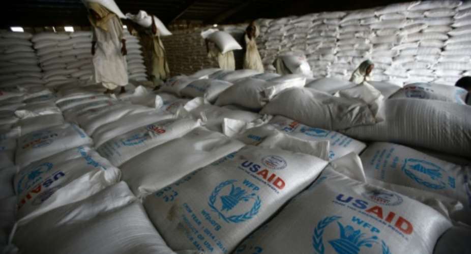 The food aid devliverd to Port Sudan -- organised by the US Agency for International Development and the World Food Programme -- will to be delivered to several war-torn areas of Sudan but mainly to Darfur.  By Ashraf Shazly AFPFile