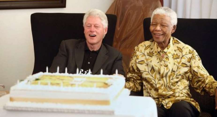 US President Bill Clinton L with former South African President Nelson Mandela in 2006.  By Ralph Alswang AFPClinton FoundationFile