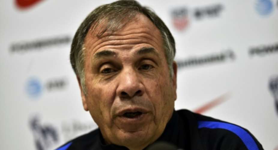 US national coach Bruce Arena speaks during a press conference before a training session at the Rommel Fernandez stadium in Panama City, on March 27, 2017.  By RODRIGO ARANGUA AFPFile