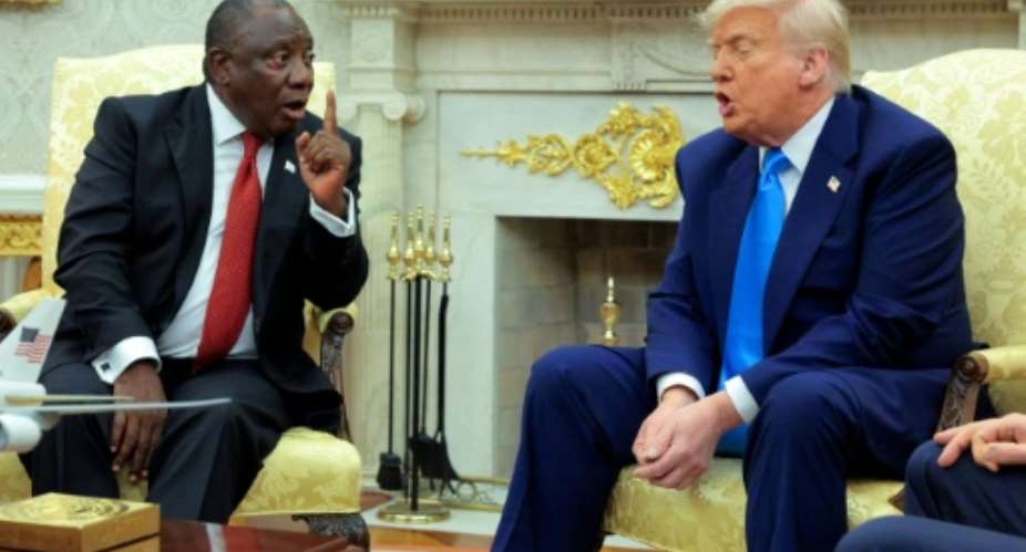 US President Donald Trump hosted his South African counterpart Cyril Ramaphosa in the White House.  By CHIP SOMODEVILLA (GETTY IMAGES NORTH AMERICA/AFP)