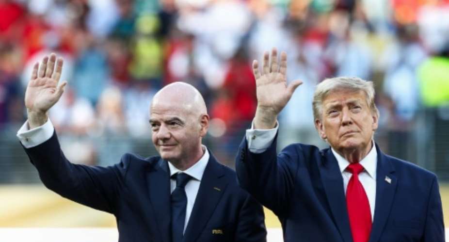 US President Donald Trump (R) and FIFA president Gianni Infantino at the 2026 World Cup.  By FRANCK FIFE (AFP)