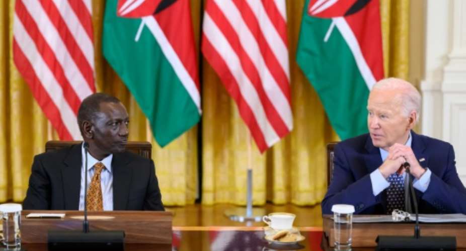 US President Joe Biden and visiting Kenyan President William Ruto take part in an event with business leaders in the White House.  By Mandel NGAN (AFP)
