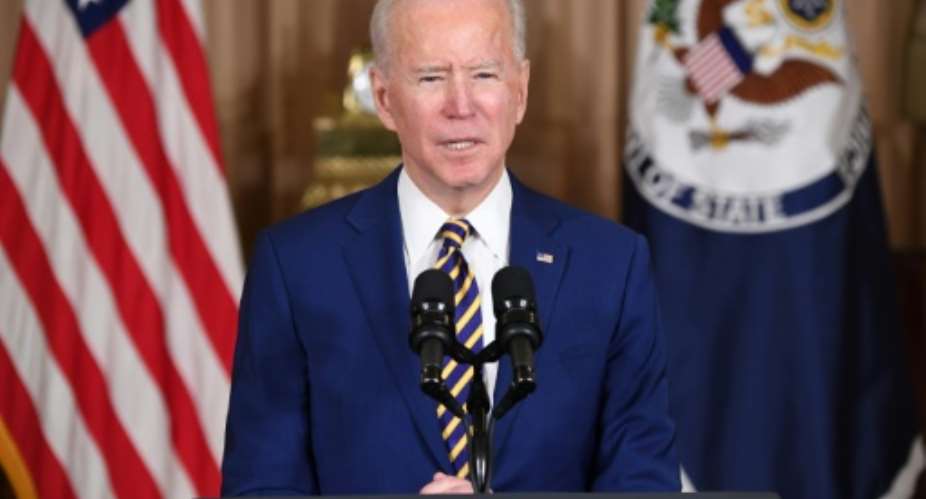 US President Joe Biden, seen delivering a foreign policy speech at the State Department on February 4, 2021, has vowed partnership with Africa.  By SAUL LOEB AFP