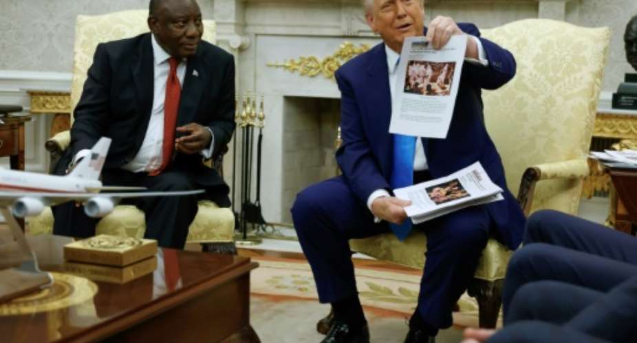US President Trump made unfounded claims about South Africa during an appearance with its President Cyril Ramaphosa.  By CHIP SOMODEVILLA (GETTY IMAGES NORTH AMERICA/AFP)