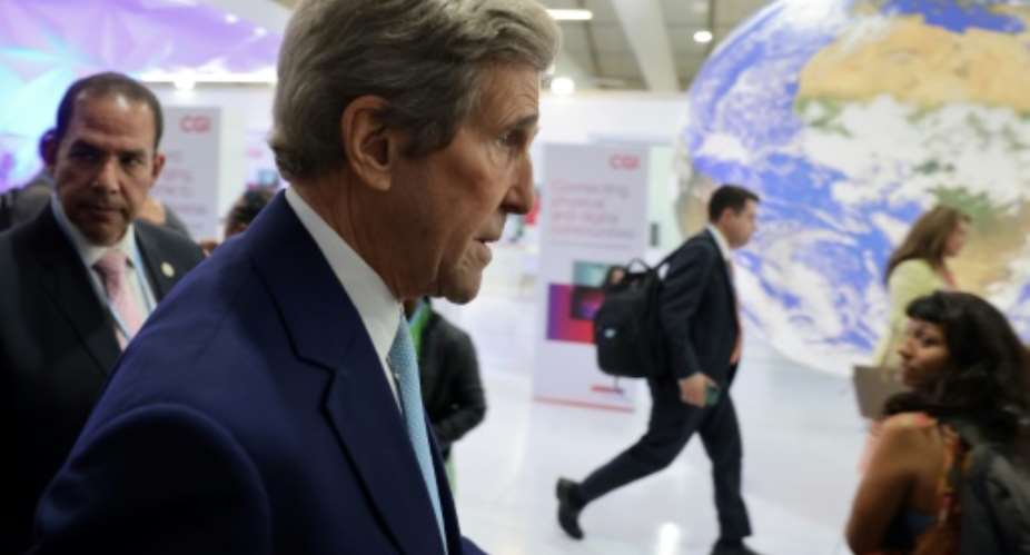 US Special Presidential Envoy for Climate John Kerry at the COP27 climate conference in Sharm el-Sheikh, Egypt.  By JOSEPH EID AFP