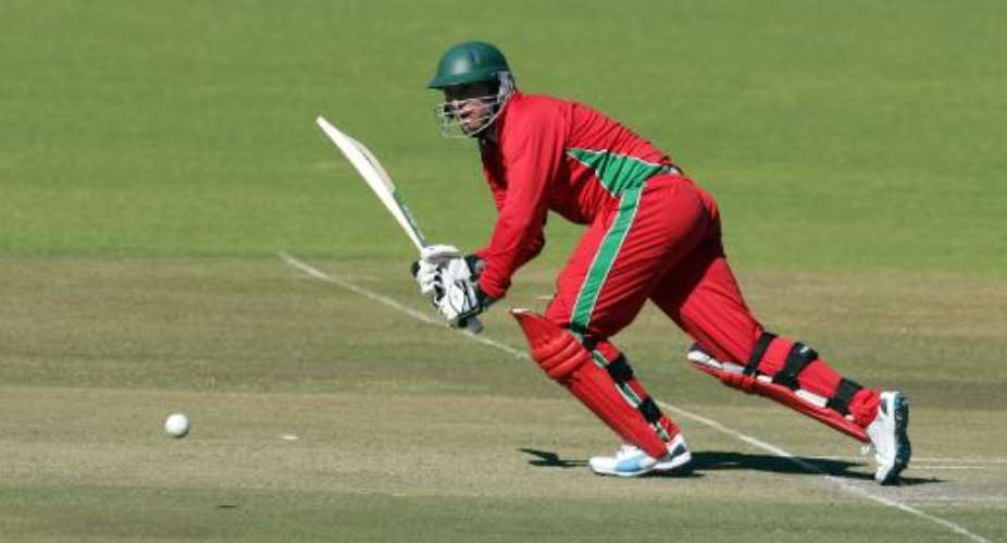 Zimbabwe captain Brendan Taylor bats during the first of a four match ODI series against Afghanistan in Bulawayo on July 18, 2014.  By Jekesai Njikizana AFPFile