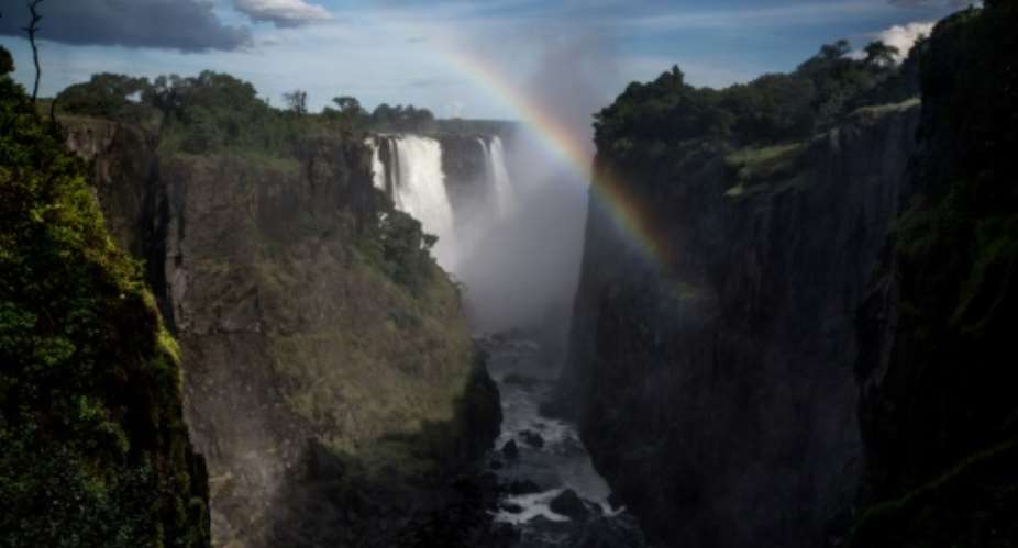 Victoria Falls on the Zambia-Zimbabwe border is one of the world's most spectacular waterfalls.  By GULSHAN KHAN AFPFile