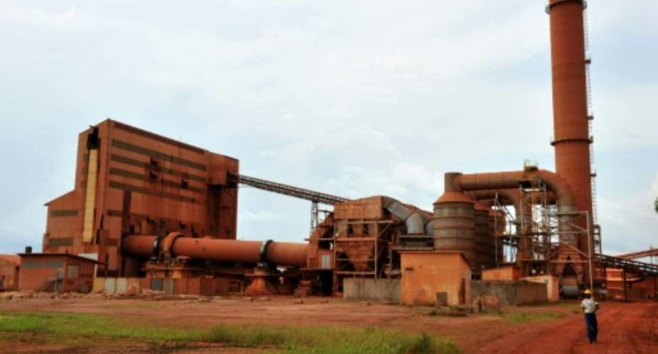 View of a Guinea bauxite factory as the worlds largest producer plans to tap resources in two new regions in a multi-billion dollar deal including Singaporean and Chineses firms.  By GEORGES GOBET (AFP)