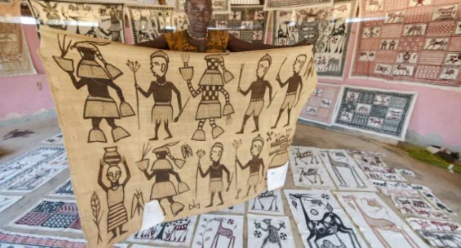 Villagers in Fakaha in northern Ivory Coast say Picasso once visited the spot, leaving his mark on one of the locally produced cotton canvases.  By SIA KAMBOU AFP