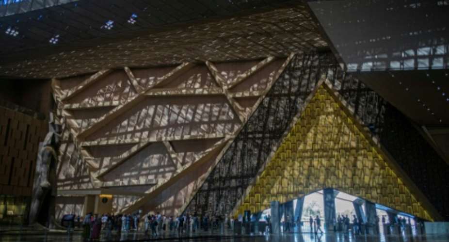 Visitors tour the Grand Egyptian Museum in Giza.  By Khaled DESOUKI (AFP/File)