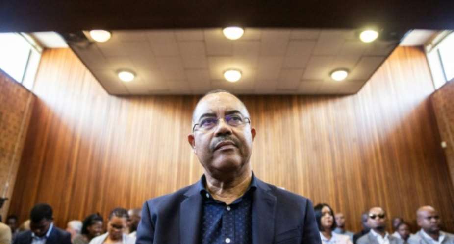 Wanted: Manuel Chang, former finance minister of Mozambique, pictured at an extradition hearing at Kempton Park magistrates' court on January 8.  By Wikus DE WET AFP